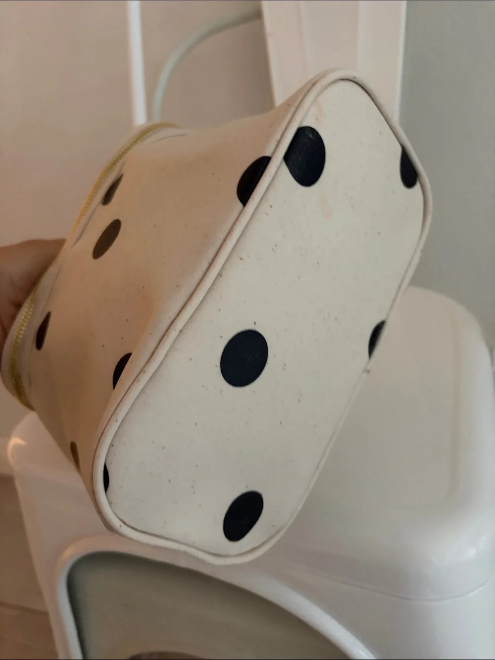 Kate spade deco dot lunch pail black and white pink inside super nice
